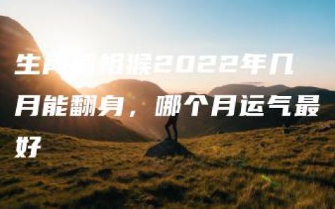 生肖属相猴2022年几月能翻身，哪个月运气最好