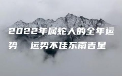 2022年属蛇人的全年运势  运势不佳东南吉星