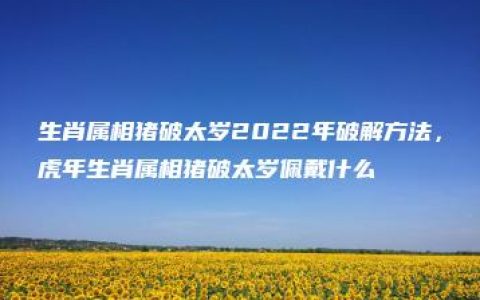 生肖属相猪破太岁2022年破解方法，虎年生肖属相猪破太岁佩戴什么