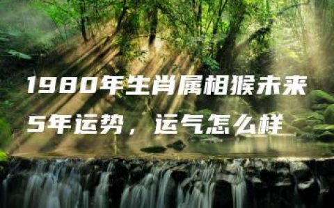 1980年生肖属相猴未来5年运势，运气怎么样