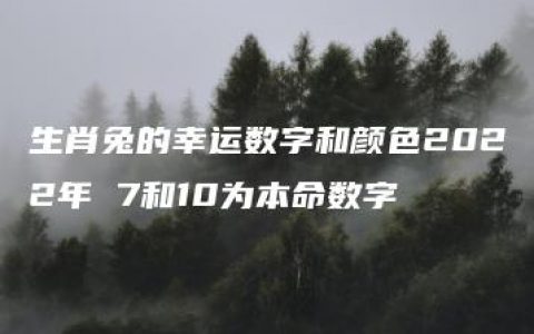 生肖兔的幸运数字和颜色2022年 7和10为本命数字