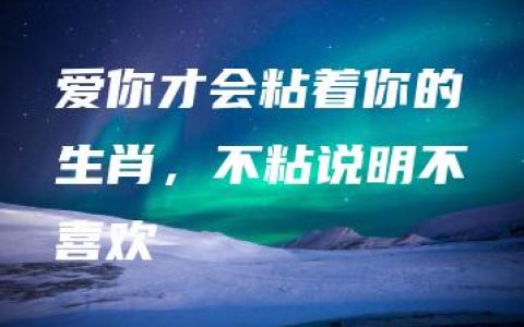 爱你才会粘着你的生肖，不粘说明不喜欢