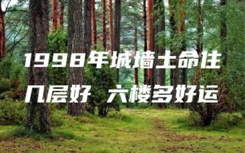 1998年城墙土命住几层好 六楼多好运