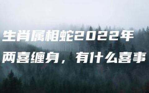 生肖属相蛇2022年两喜缠身，有什么喜事