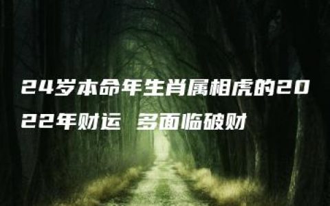 24岁本命年生肖属相虎的2022年财运 多面临破财