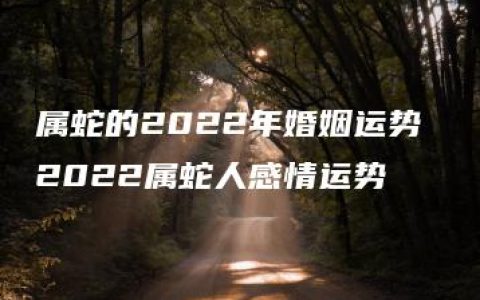 属蛇的2022年婚姻运势 2022属蛇人感情运势