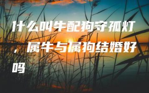 什么叫牛配狗守孤灯，属牛与属狗结婚好吗