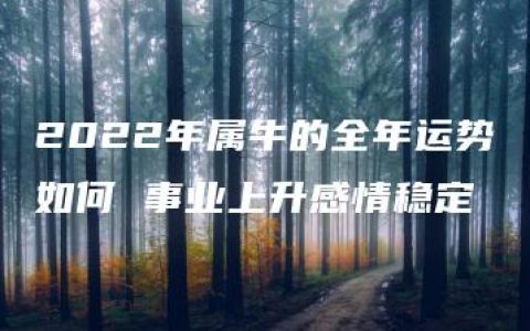 2022年属牛的全年运势如何 事业上升感情稳定