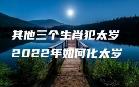 其他三个生肖犯太岁 2022年如何化太岁