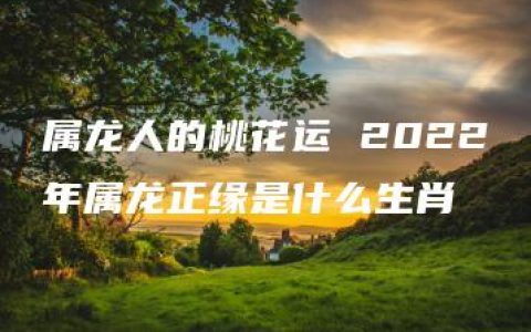 属龙人的桃花运 2022年属龙正缘是什么生肖