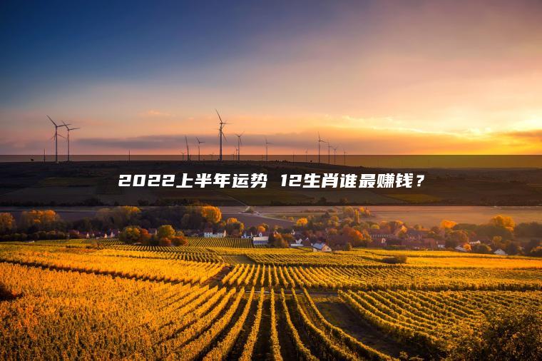 2022上半年运势 12生肖谁最赚钱？