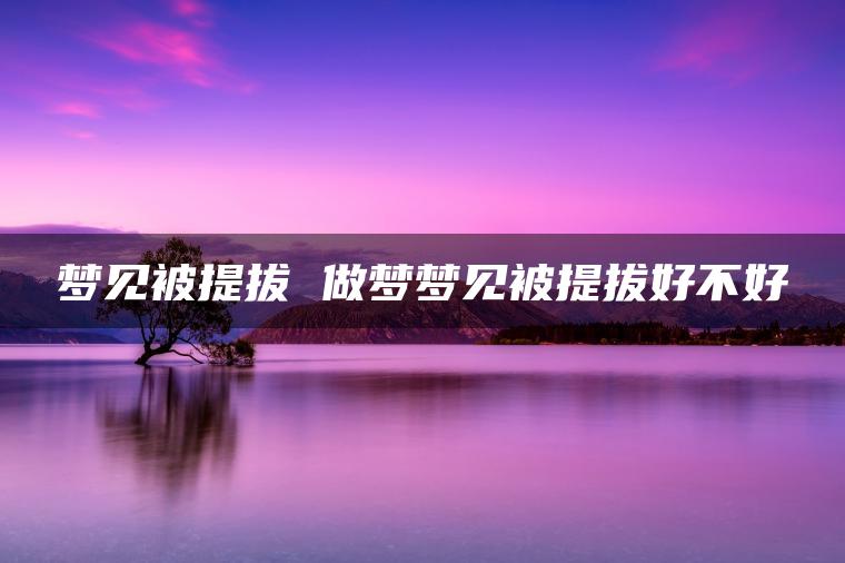 梦见被提拔 做梦梦见被提拔好不好