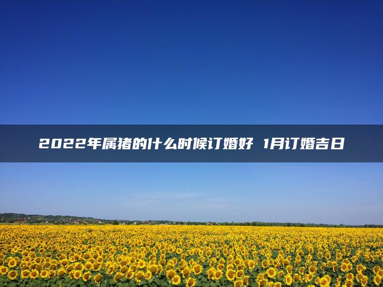 2022年属猪的什么时候订婚好 1月订婚吉日