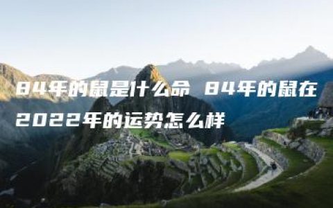 84年的鼠是什么命 84年的鼠在2022年的运势怎么样