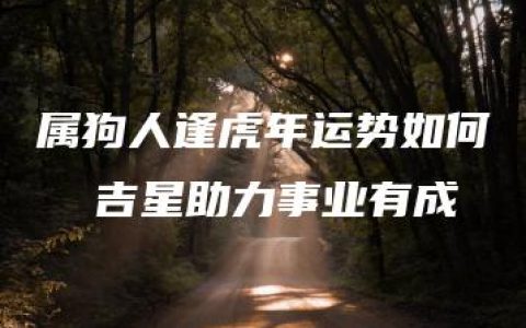 属狗人逢虎年运势如何  吉星助力事业有成