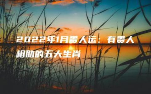 2022年1月贵人运：有贵人相助的五大生肖