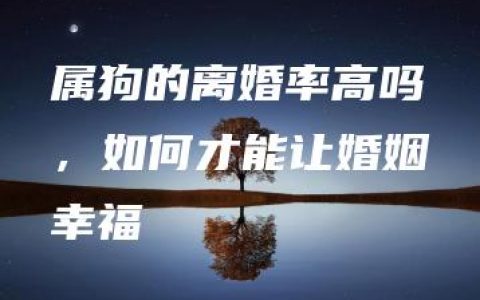 属狗的离婚率高吗，如何才能让婚姻幸福