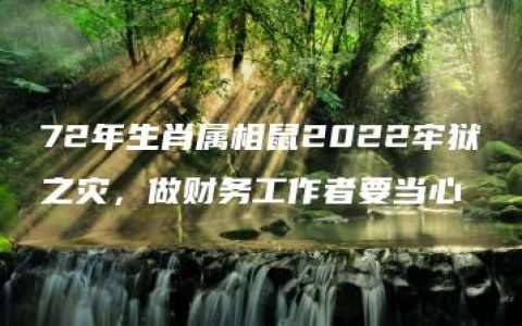 72年生肖属相鼠2022牢狱之灾，做财务工作者要当心