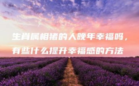 生肖属相猪的人晚年幸福吗，有些什么提升幸福感的方法