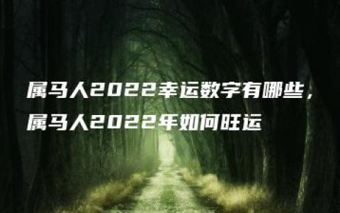 属马人2022幸运数字有哪些，属马人2022年如何旺运