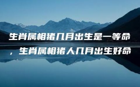 生肖属相猪几月出生是一等命，生肖属相猪人几月出生好命