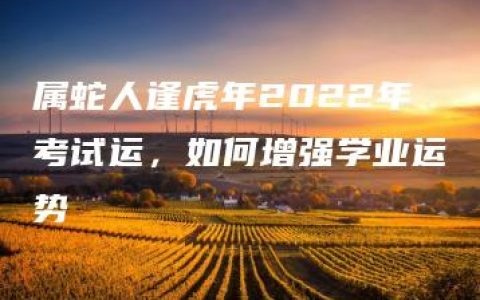 属蛇人逢虎年2022年考试运，如何增强学业运势