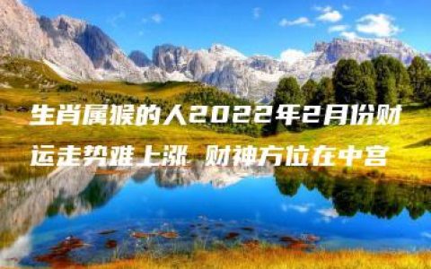 生肖属猴的人2022年2月份财运走势难上涨 财神方位在中宫