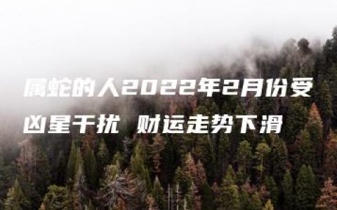 属蛇的人2022年2月份受凶星干扰 财运走势下滑