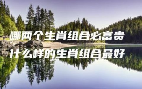 哪两个生肖组合必富贵 什么样的生肖组合最好