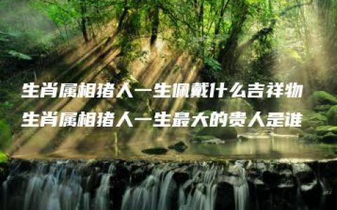 生肖属相猪人一生佩戴什么吉祥物 生肖属相猪人一生最大的贵人是谁