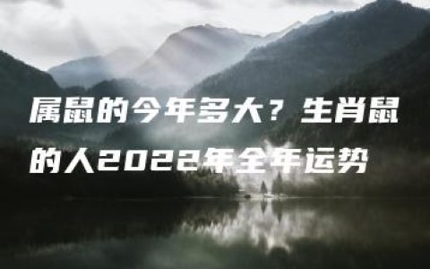 属鼠的今年多大？生肖鼠的人2022年全年运势