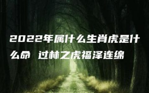 2022年属什么生肖虎是什么命 过林之虎福泽连绵