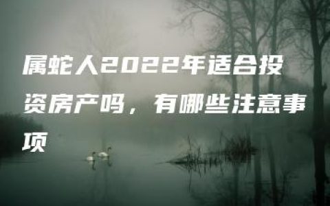 属蛇人2022年适合投资房产吗，有哪些注意事项