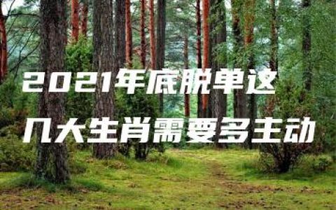 2021年底脱单这几大生肖需要多主动