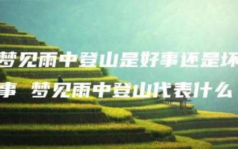 梦见雨中登山是好事还是坏事 梦见雨中登山代表什么