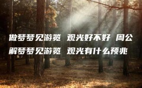 做梦梦见游览 观光好不好 周公解梦梦见游览 观光有什么预兆