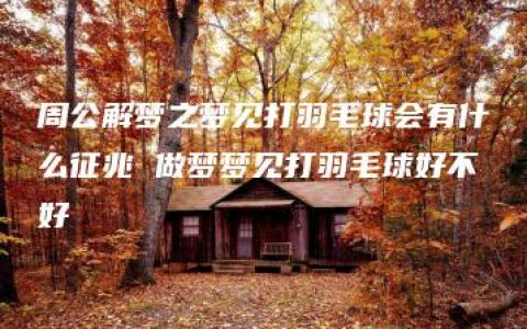 周公解梦之梦见打羽毛球会有什么征兆 做梦梦见打羽毛球好不好