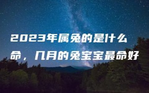 2023年属兔的是什么命，几月的兔宝宝最命好