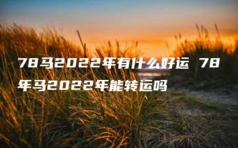 78马2022年有什么好运 78年马2022年能转运吗