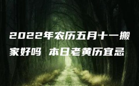 2022年农历五月十一搬家好吗 本日老黄历宜忌