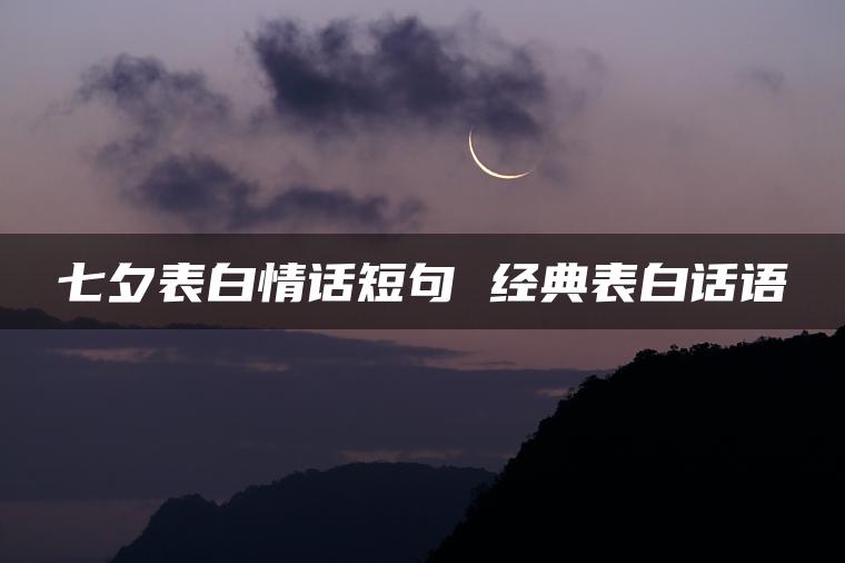 七夕表白情话短句 经典表白话语