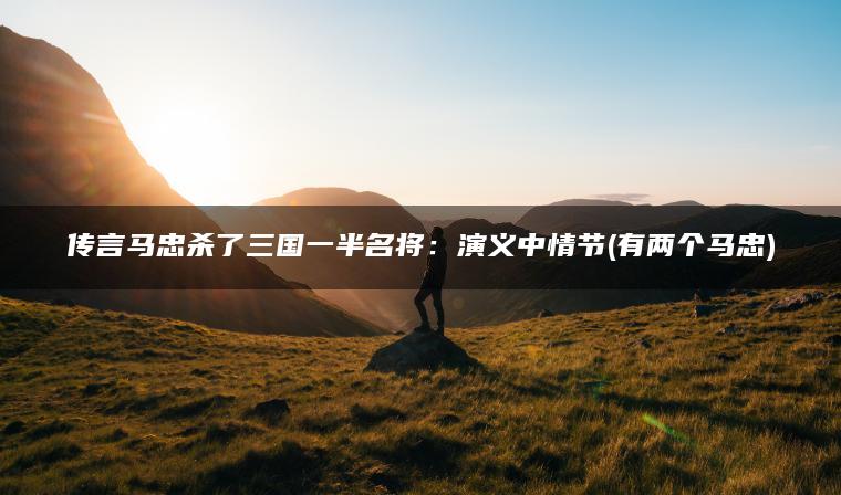 传言马忠杀了三国一半名将：演义中情节(有两个马忠)
