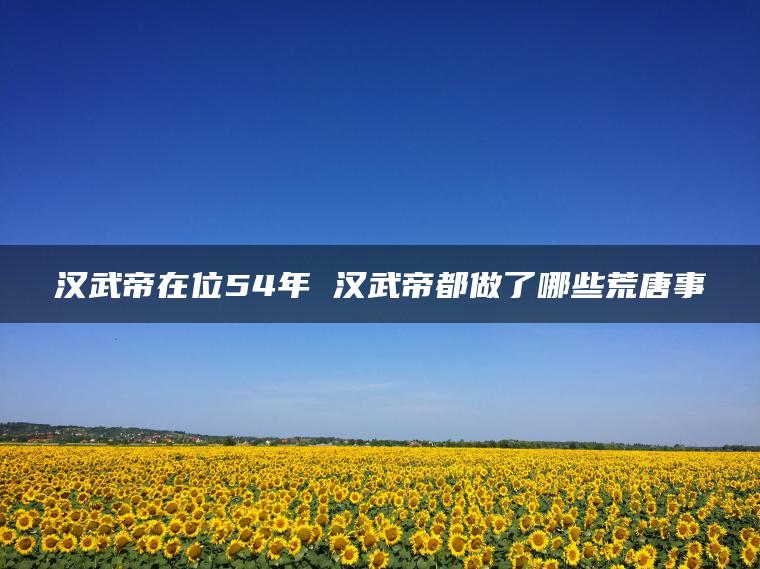 汉武帝在位54年 汉武帝都做了哪些荒唐事