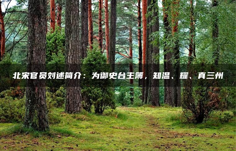 北宋官员刘述简介：为御史台主簿，知温、耀、真三州