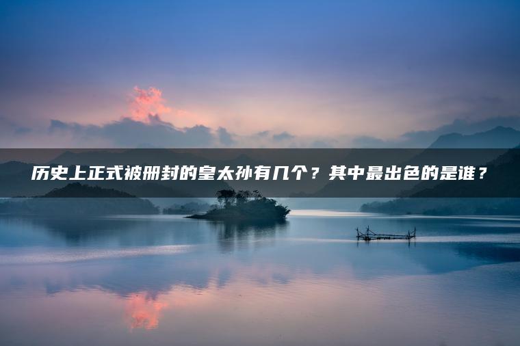 历史上正式被册封的皇太孙有几个？其中最出色的是谁？