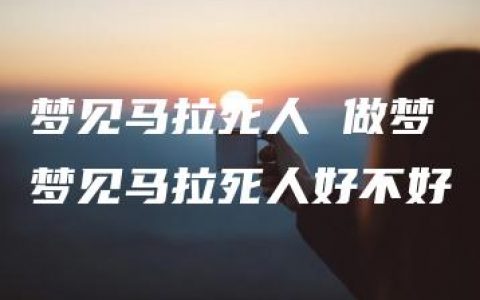 梦见马拉死人 做梦梦见马拉死人好不好