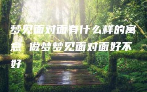 梦见面对面有什么样的寓意 做梦梦见面对面好不好