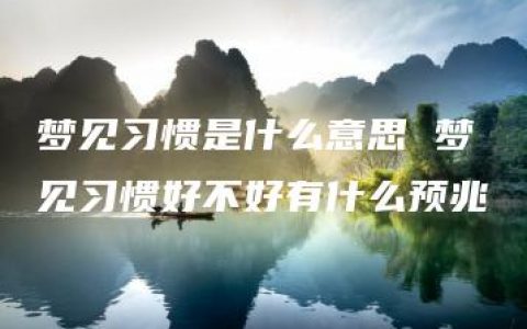 梦见习惯是什么意思 梦见习惯好不好有什么预兆