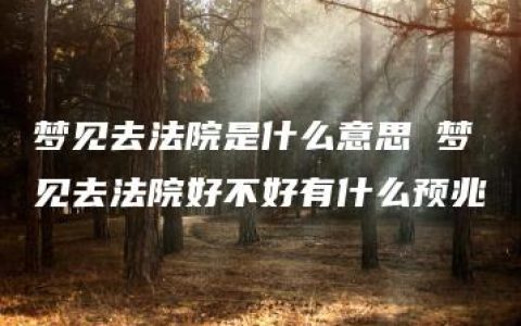 梦见去法院是什么意思 梦见去法院好不好有什么预兆