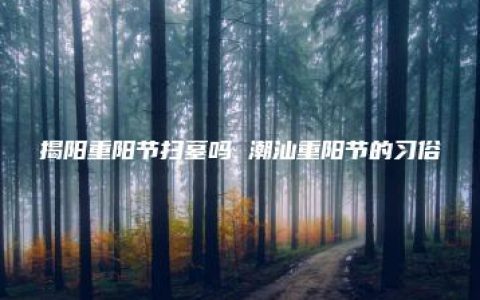 揭阳重阳节扫墓吗 潮汕重阳节的习俗